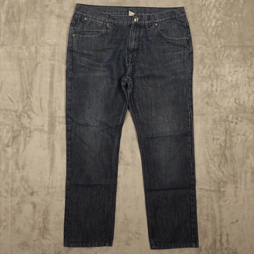 PD&C jeans straight leg men's 36x32 dark wash blue paper denim and cloth